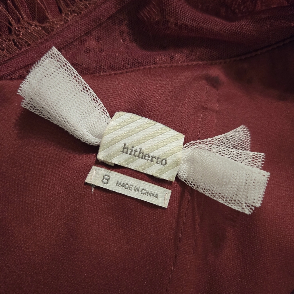 BHLDN Hitherto Fleur Dress In Black Cherry, Size 8 - Picture 8 of 10
